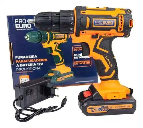 Image from UAI QUE PROMO 📢🎟️: ‼️ Parafusadeira Furadeira Sem Fio 10mm 12v Cor Laranja 127/220V sain...