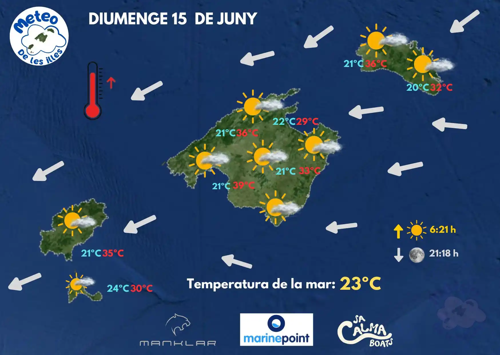 Image from METEO DE LES ILLES: Per a demà a les illes 🌤️🥵Mateixa situació o molt pareguda amb tema...