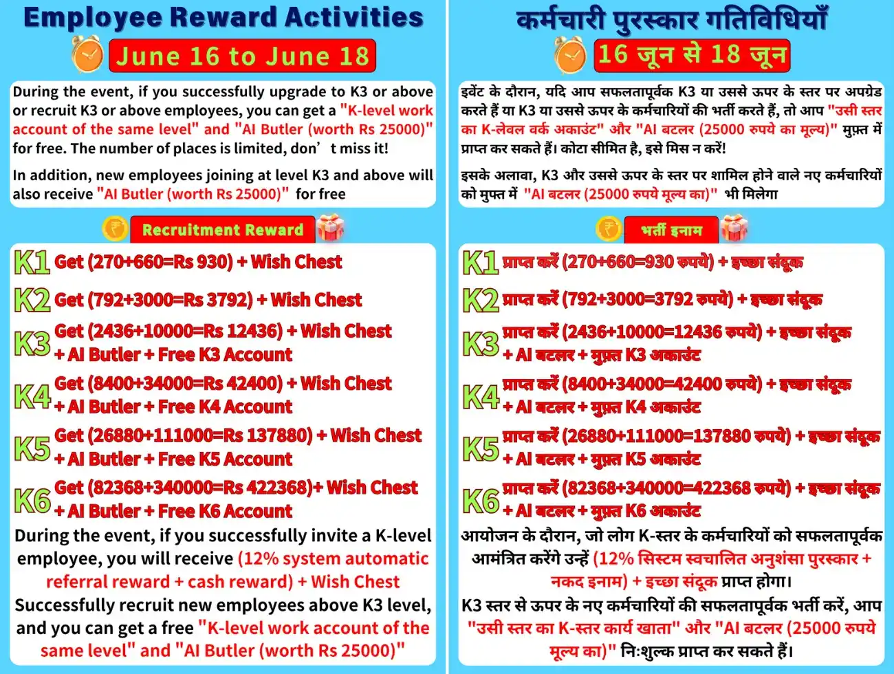 Image from Look: 🔹*Recruitment K1: Get (270+660=Rs 930) + Wish Chest* 🔹*Recruitment ...