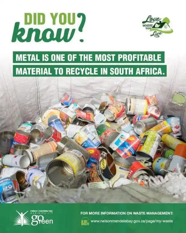 Image from Nelson Mandela Bay Municipality : Recycling metal is one of the most profitable and impactful ways to su...