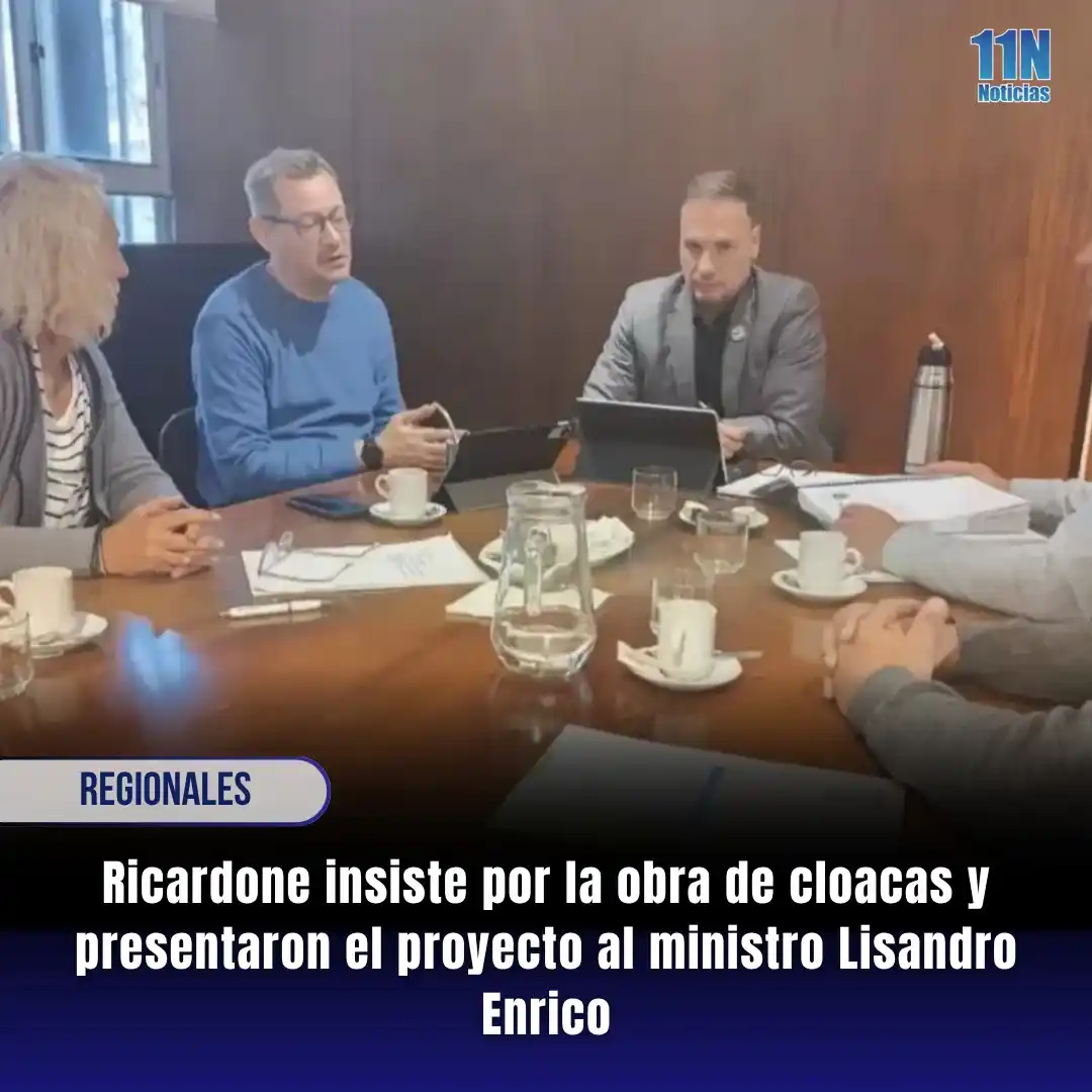 Image from 11Noticias: *🚧▶️ Ricardone insiste por la obra de cloacas y presentaron el proyec...