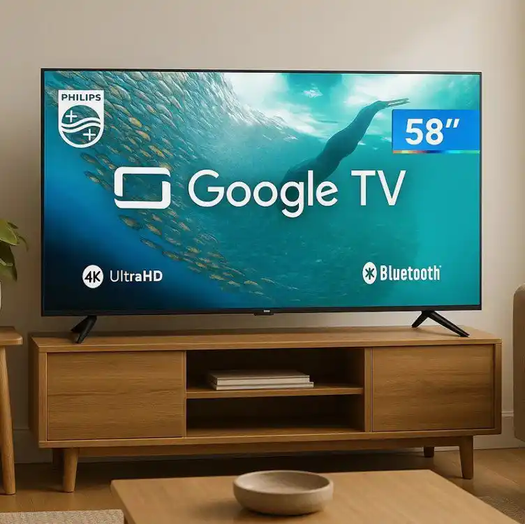 Image from UAI QUE PROMO 📢🎟️: São 58 polegadas! 📺 Smart TV 58” 4K PHILIPS com ANDROID TV Saindo...