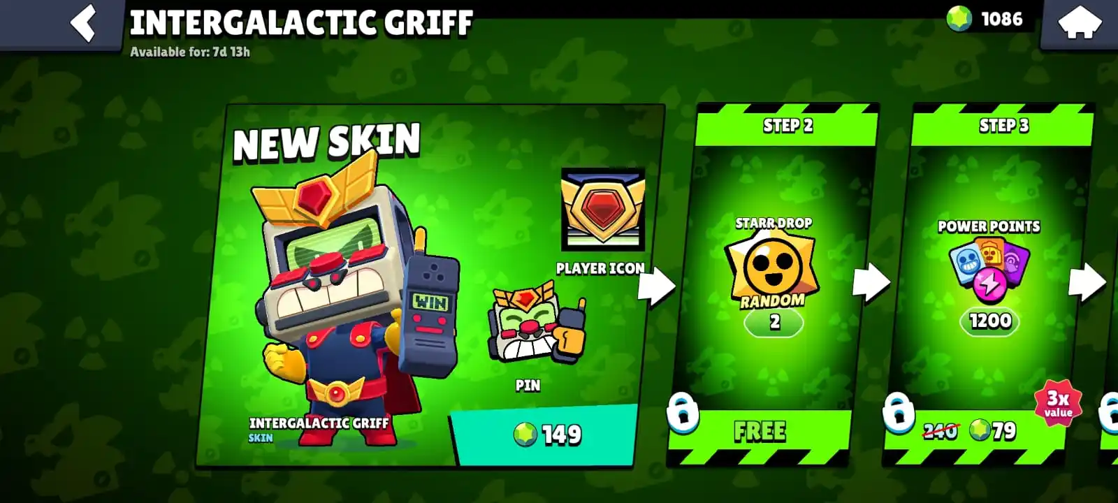 Image from Brawl Stars IL: *שבוע טוב לכולם 🌹* הסקין Intergalactic Griff יצא עם מסלול רכישה! והגע...