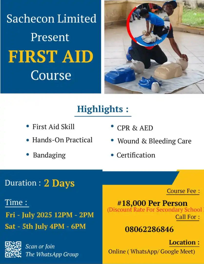 Image from Verifiable Jobs/ Opportunities With #AdetolaElegbeje: Sign up for an International's Standard First Aid (CPR & AED) Course! ...