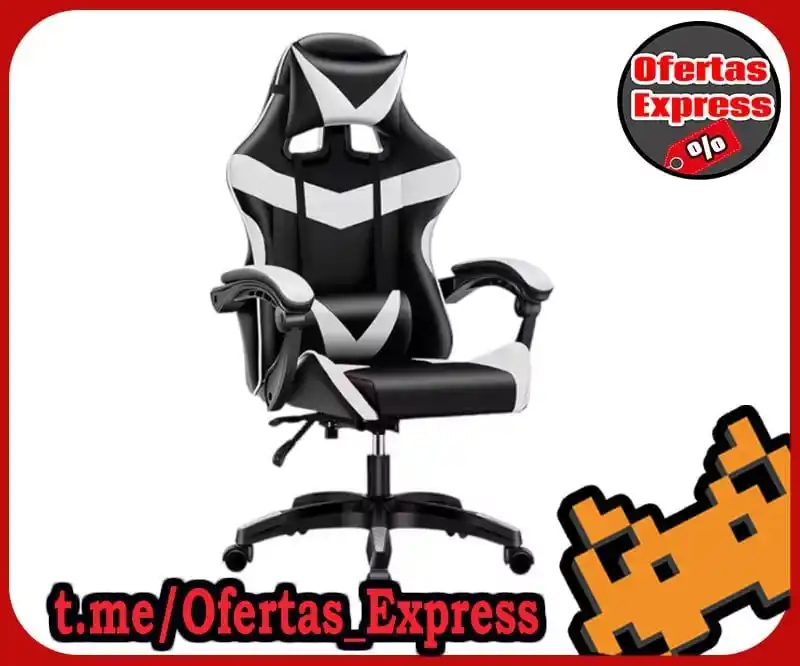 Image from OfertasExpress tecnología : Silla Gaming para Escritorio Giratoria, con Altura Ajustable. En piel ...