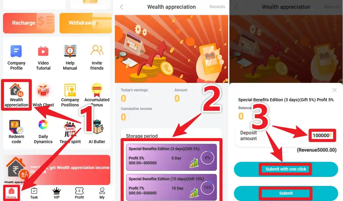 Image from Look: ✅*Special Benefits Edition (3 days)* Extra bonus 5%, Daily profit 5%, ...