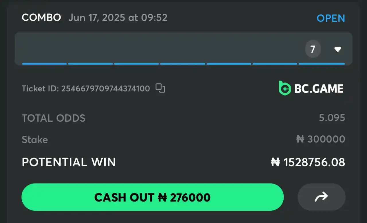 Image from Emmanuel Oc KING OF ALL SPORT: TENNIS 🎾 💥 ON BC GAME CODE 👇👇 C5C18B1 - 5 ODDS Register here: ...