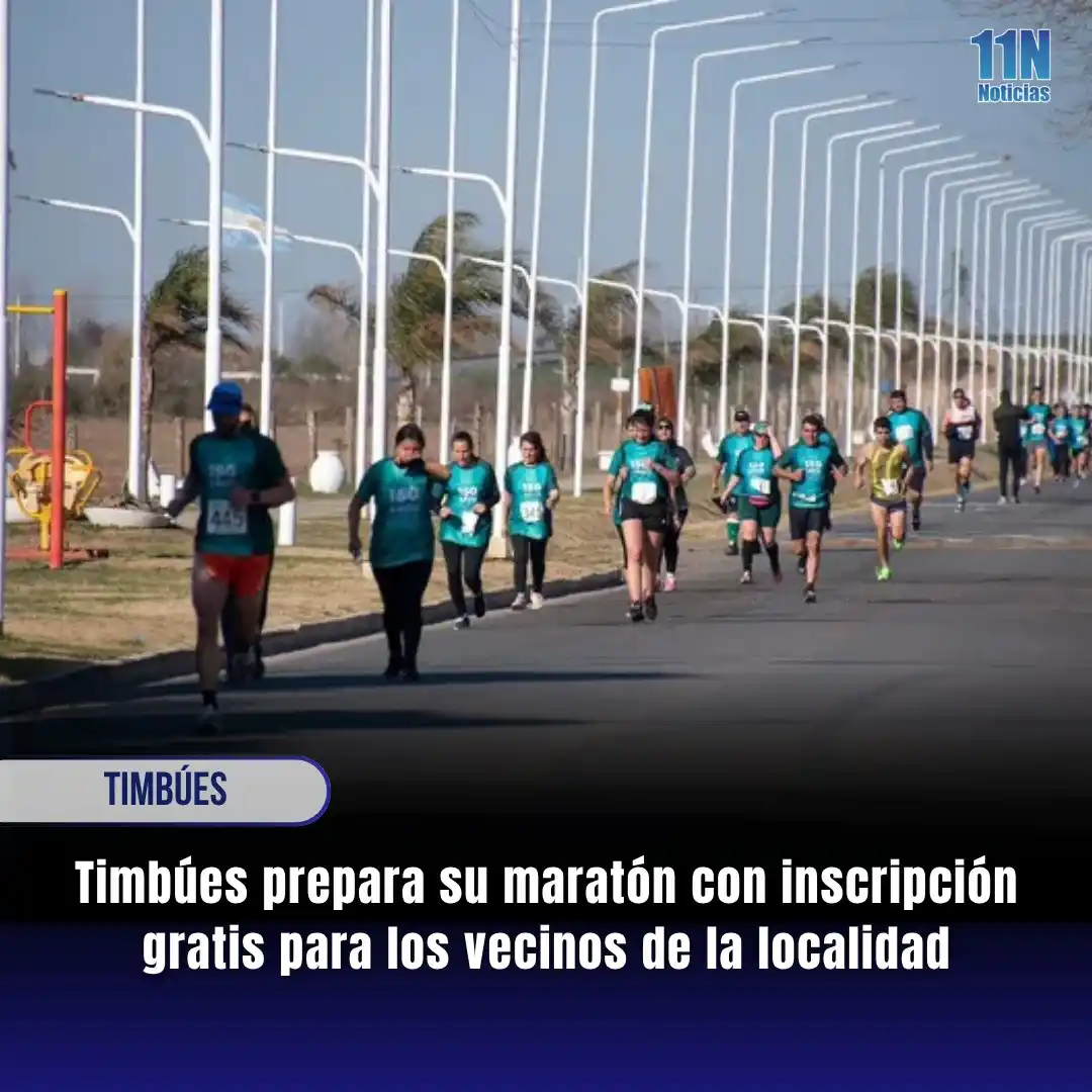 Image from 11Noticias: 🏃♀️⚠️ *Timbúes prepara su maratón con inscripción gratis para los v...