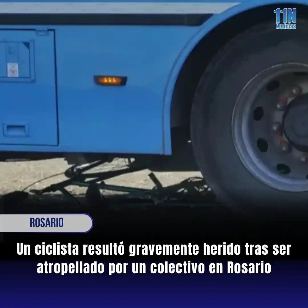 Image from 11Noticias: *🚌‼️ Un ciclista resultó gravemente herido tras ser atropellado por u...