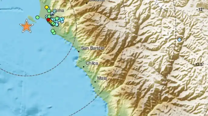 Image from KSDY 50: Un sismo de magnitud 6.1 se registró este domingo a las 11:35 a.m. con...