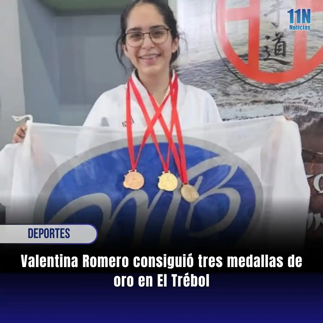 Image from 11Noticias: *🥇💪 Valentina Romero consiguió tres medallas de oro en El Trébol* ➕L...