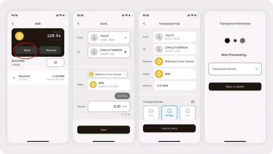 Image from WEB3PLANETZ: XENEA Wallet Airdrop — Update ✨ You can now transfer tokens like BNB ...
