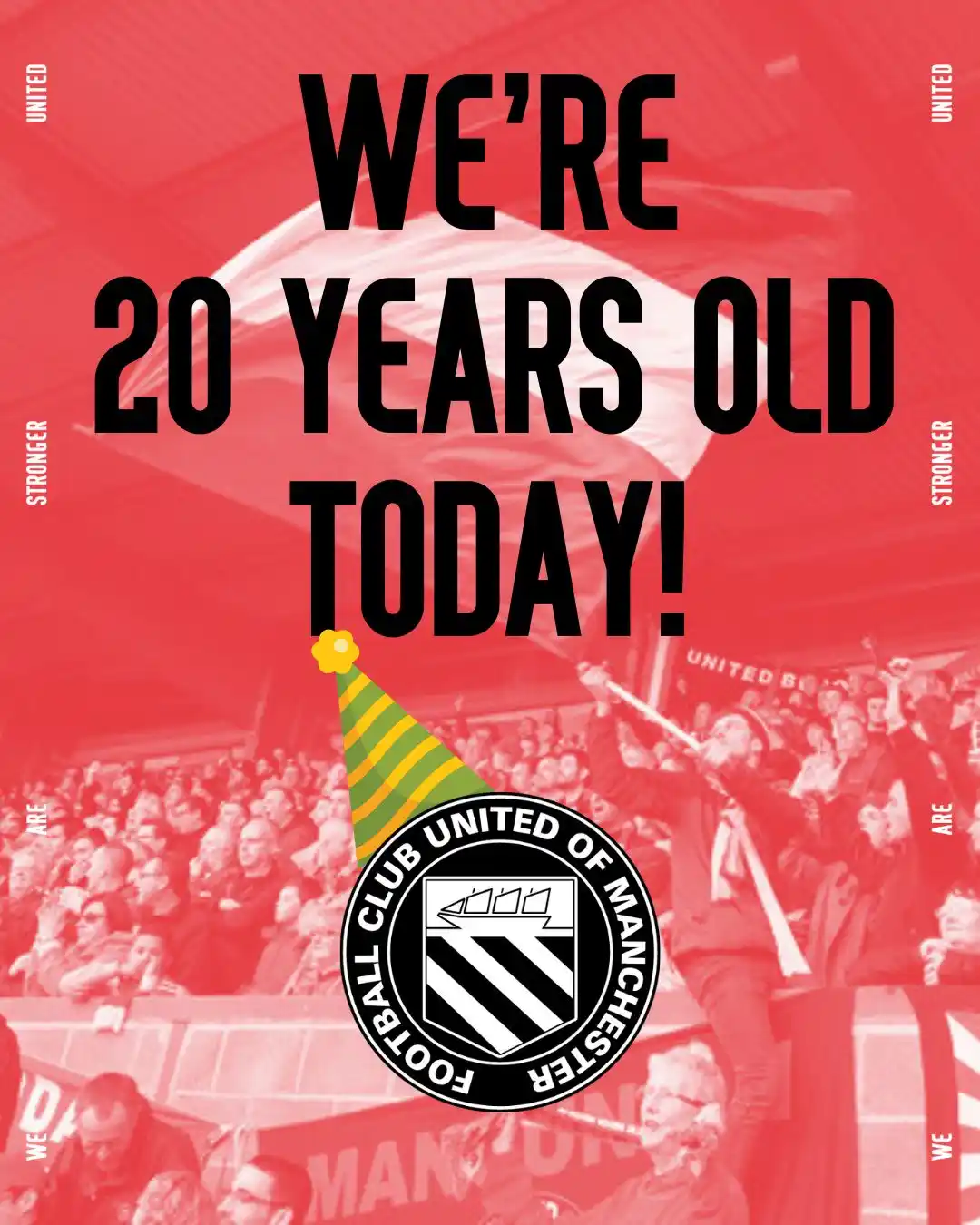 Image from FC United of Manchester: 20 years. Not bad for a bunch who were told we wouldn’t last til Chris...