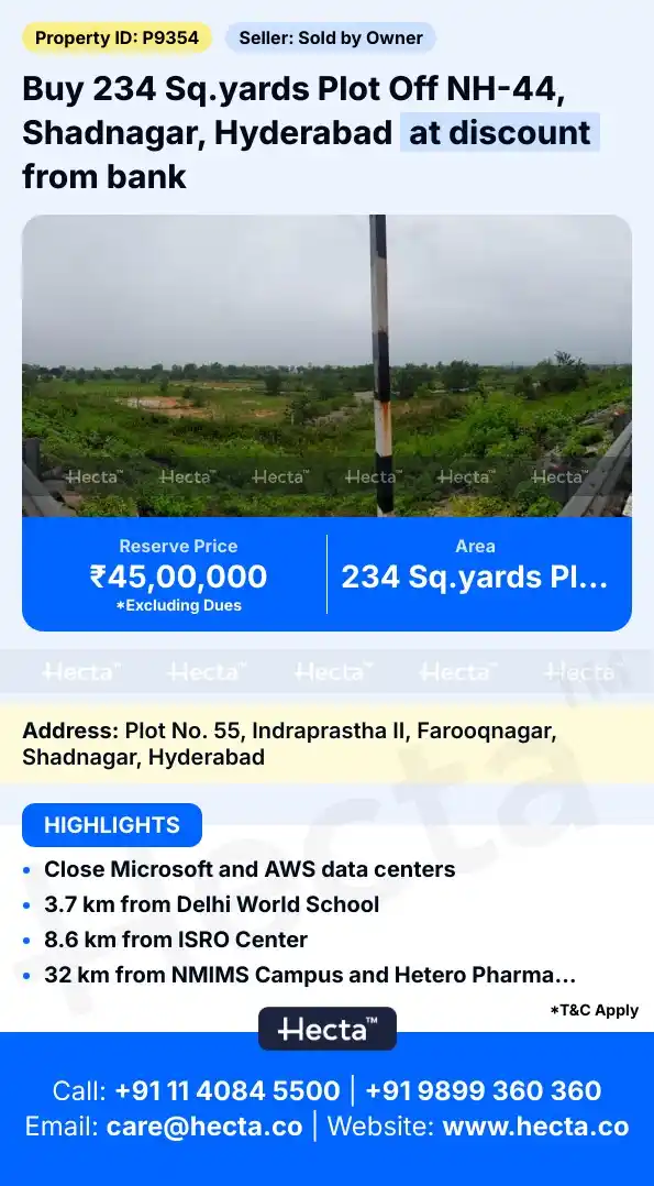 Image from Hecta Telangana: *234 Sq.yards Plot Off NH-44, Shadnagar, Hyderabad* Visit this proper...