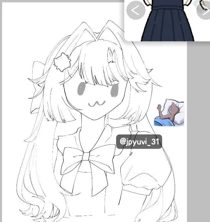 Image from "°ᕙYuvi/Yumeᕗ°": Aduh pegal nya,line art membuat tepar... > Aneh gak sih ? Aku ngerasa ...