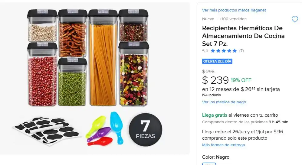 Image from Ofertones México : ¡ALMACENA CON ESTILO! RECIPIENTES HERMÉTICOS DE COCINA - SET 7 PZ 🥙✨ ...