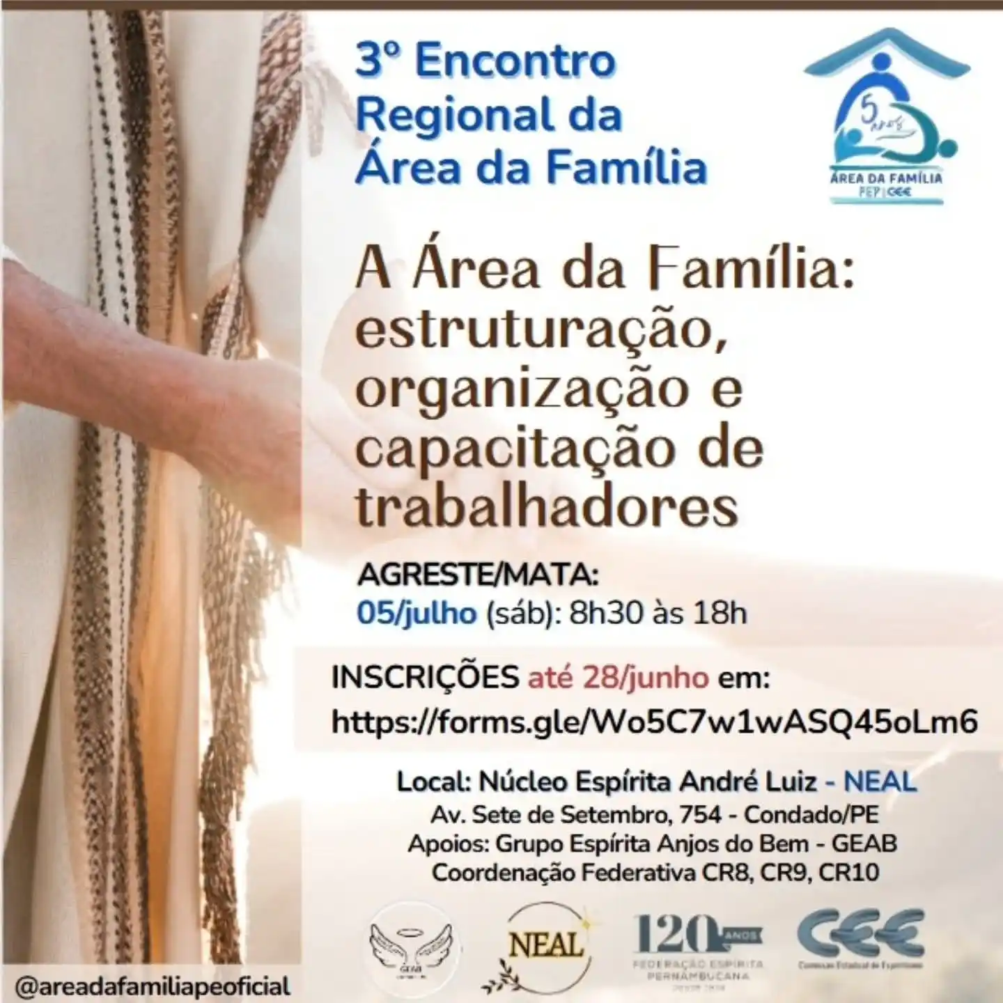 Image from Federação Espírita Pernambucana: 📝Anote na agenda. . 📆Com o tema 'A Área da Família: estruturação, or...