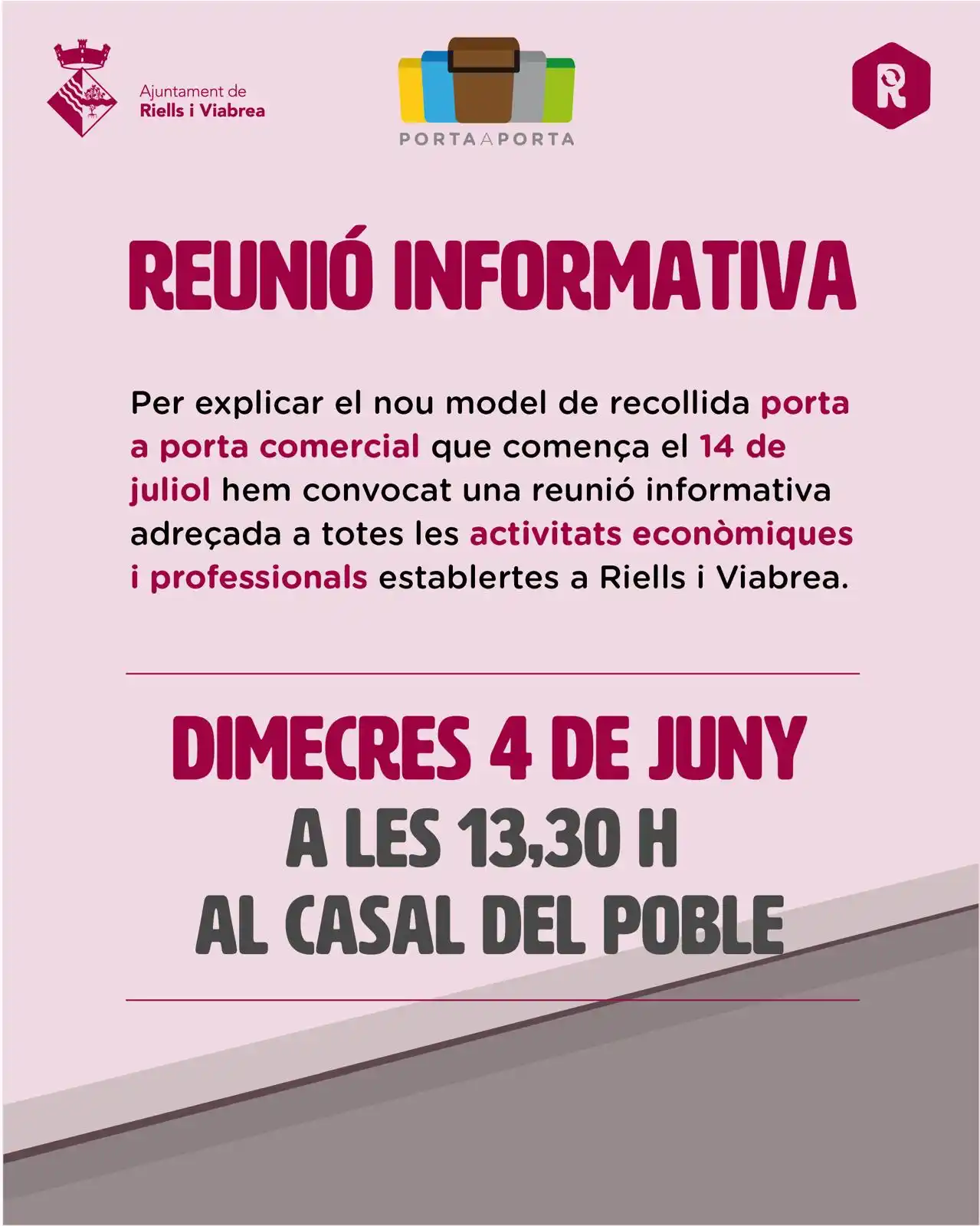 Image from Riells i Viabrea: 📣Aquest dimecres tindrà lloc la *reunió informativa per explicar el n...
