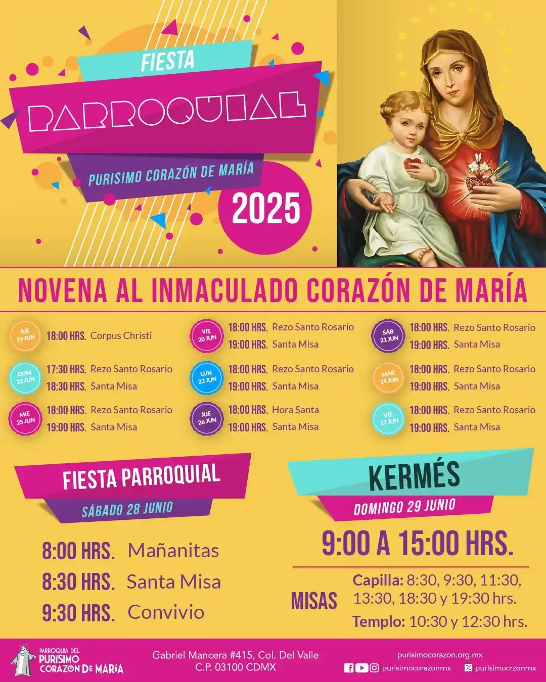 Image from Parroquia PCM: 📣 *¡Atención fiesta parroquial!* Del 19 al 29 de junio estamos de fie...