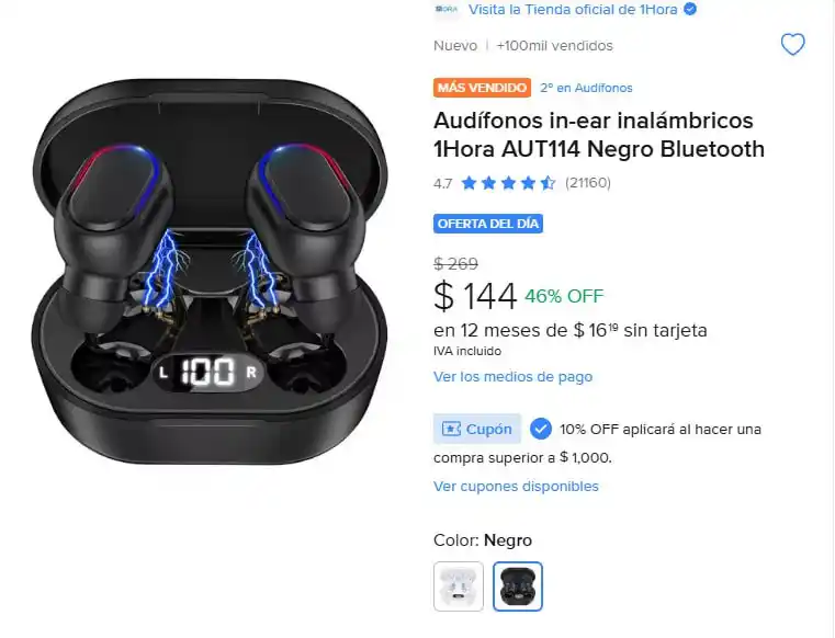 Image from Ofertones México : ¡AUDÍFONOS IN-EAR INALÁMBRICOS! 🔊✨ MercadoLibre: Audífonos In-ear Ina...