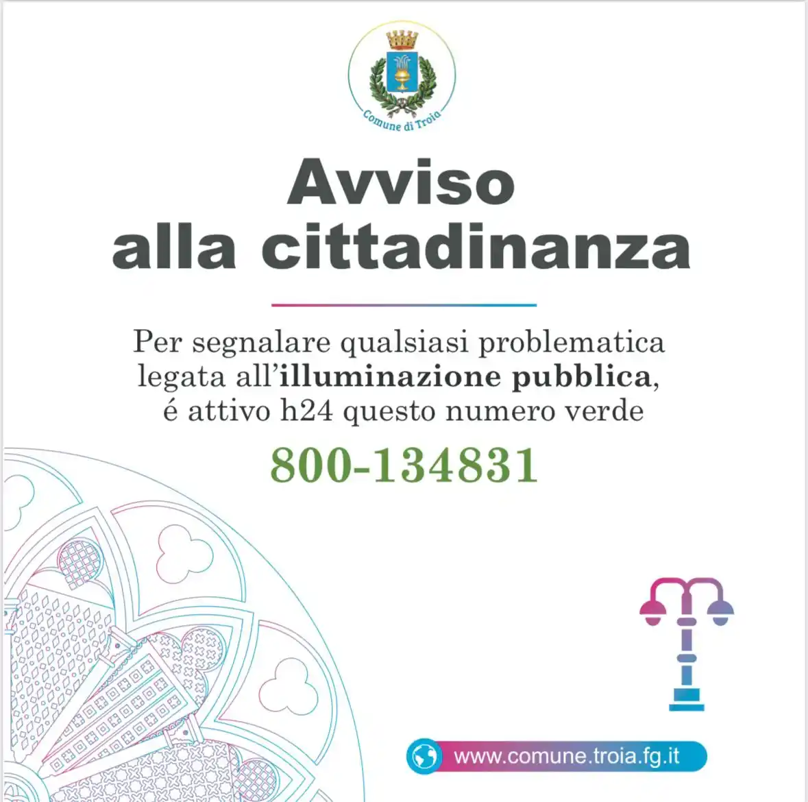 Image from Comune di Troia : ๐ก๐๐๐๐ถ๐๐ผ ๐ฎ๐น๐น๐ฎ ๐๐ถ๐๐๐ฎ๐ฑ๐ถ๐ป๐ฎ๐ป๐๐ฎ โ ๐๐น๐น๐๐บ๐ถ๐ป๐ฎ๐๏ฟฝ...