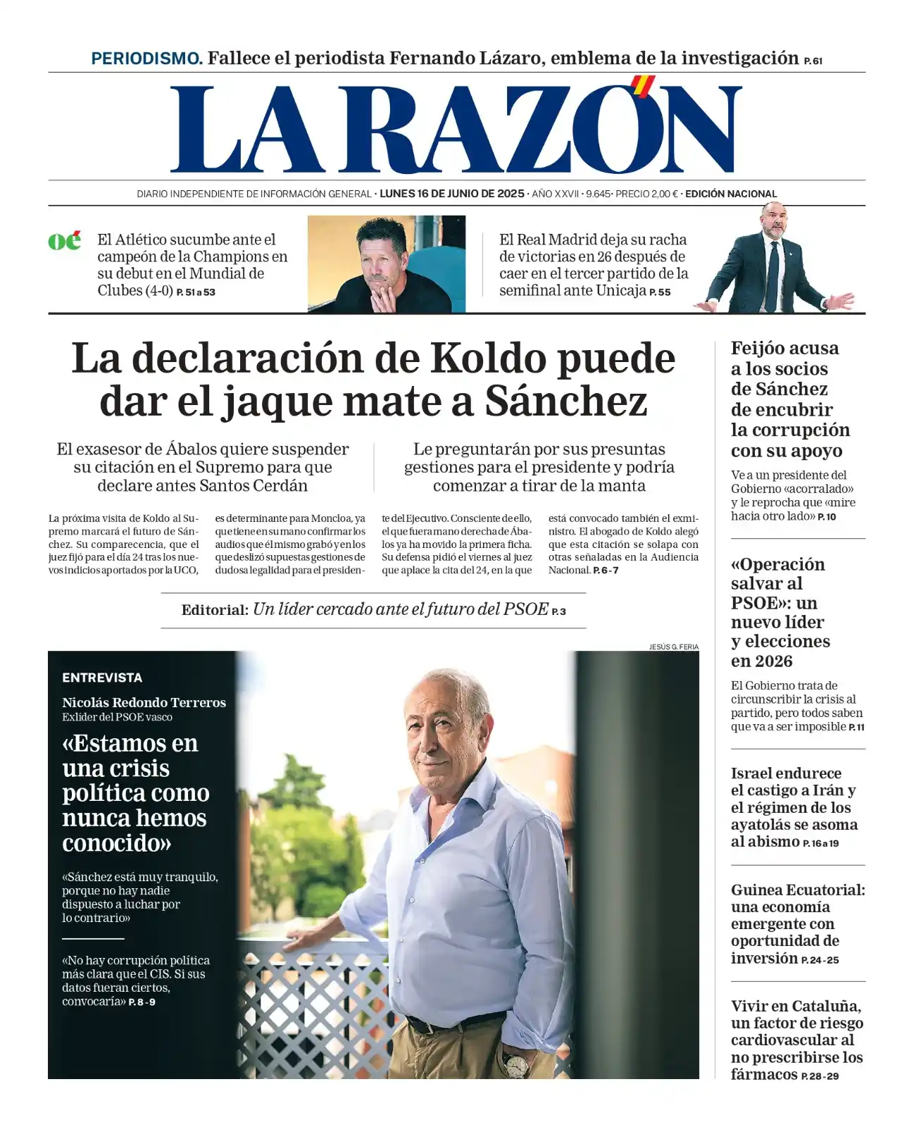 Image from La Razón: 👋 ¡Buenos días!  📰 Aquí os dejamos nuestra <a class="text-blue-500 h...