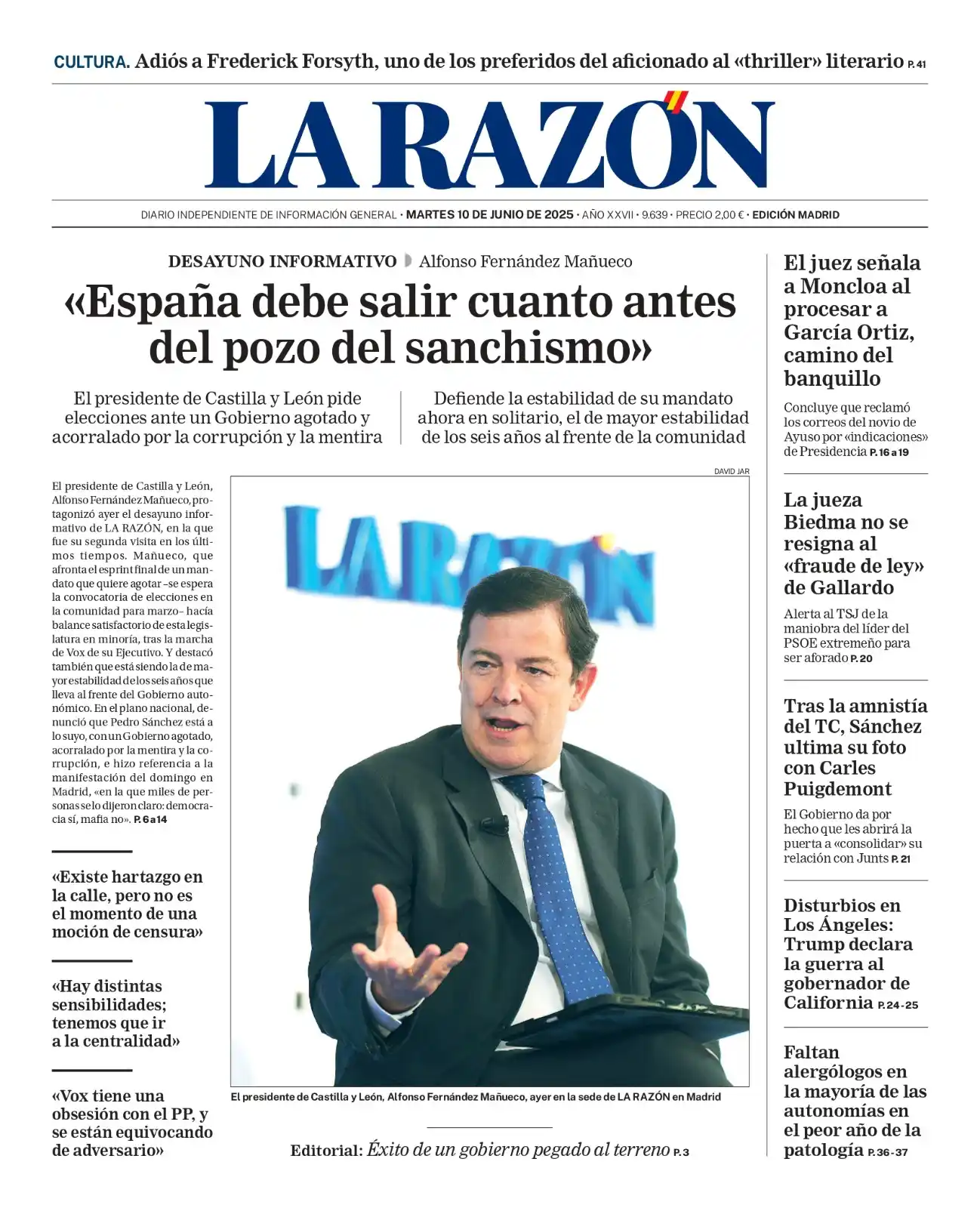 Image from La Razón: 👋 ¡Buenos días! 📰 Aquí os dejamos nuestra <a class="text-blue-500 h...