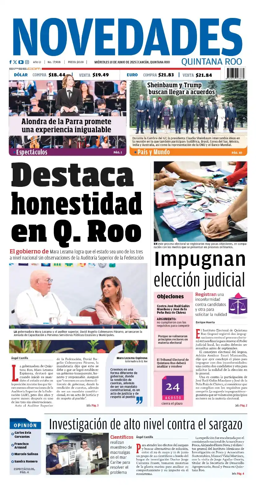 Image from Novedades Quintana Roo: ¡Buenos días! Hoy, en Novedades Quintana Roo: ▶️ Destaca honestidad e...