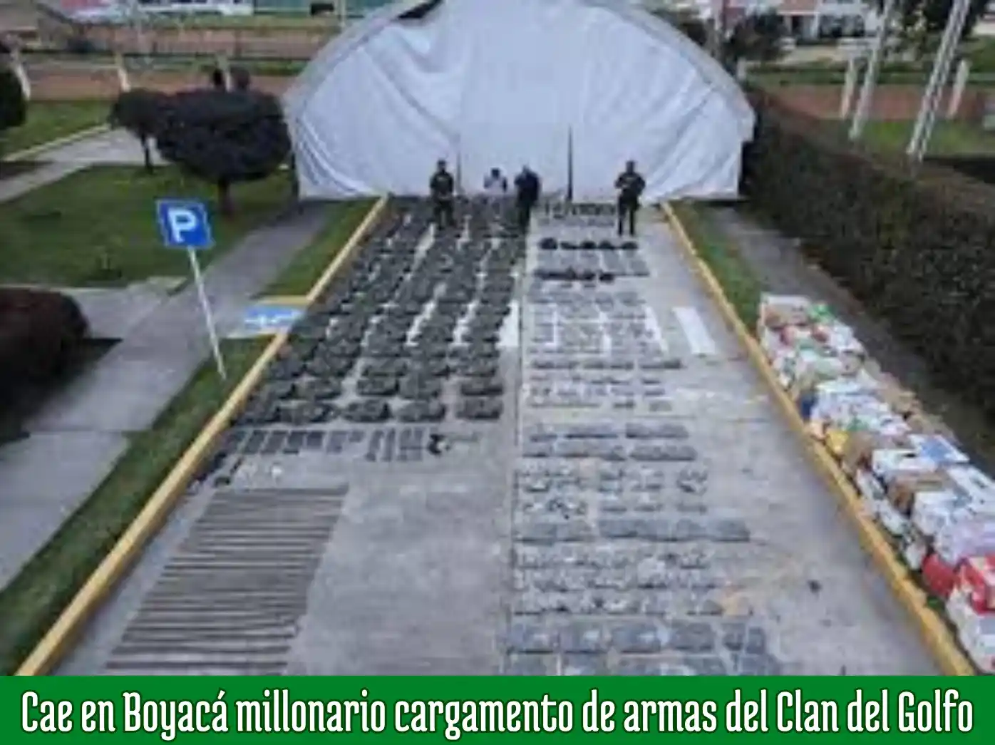 Image from Boyacá Le Informa: Cae en Boyacá millonario cargamento de armas del Clan del Golfo https:...