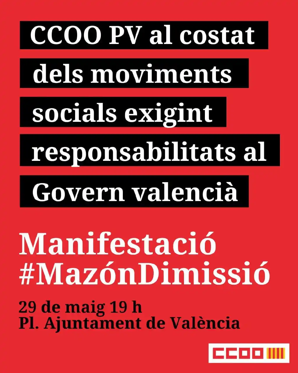 Image from CCOO PV: 🔴 CCOO PV es mobilitza al costat dels moviments socials exigint <a cl...