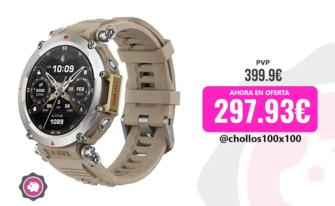 Image from Chollos100x100 🔥: 🔥 CHOLLAZO AMAZFIT T-REX <a class="text-blue-500 hover:underline curs...