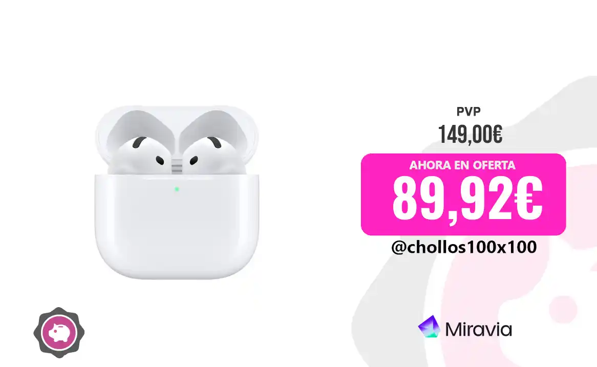 Image from Chollos100x100 🔥: 🔥 CHOLLAZO APPLE AIRPODS  <a class="text-blue-500 hover:underline cur...
