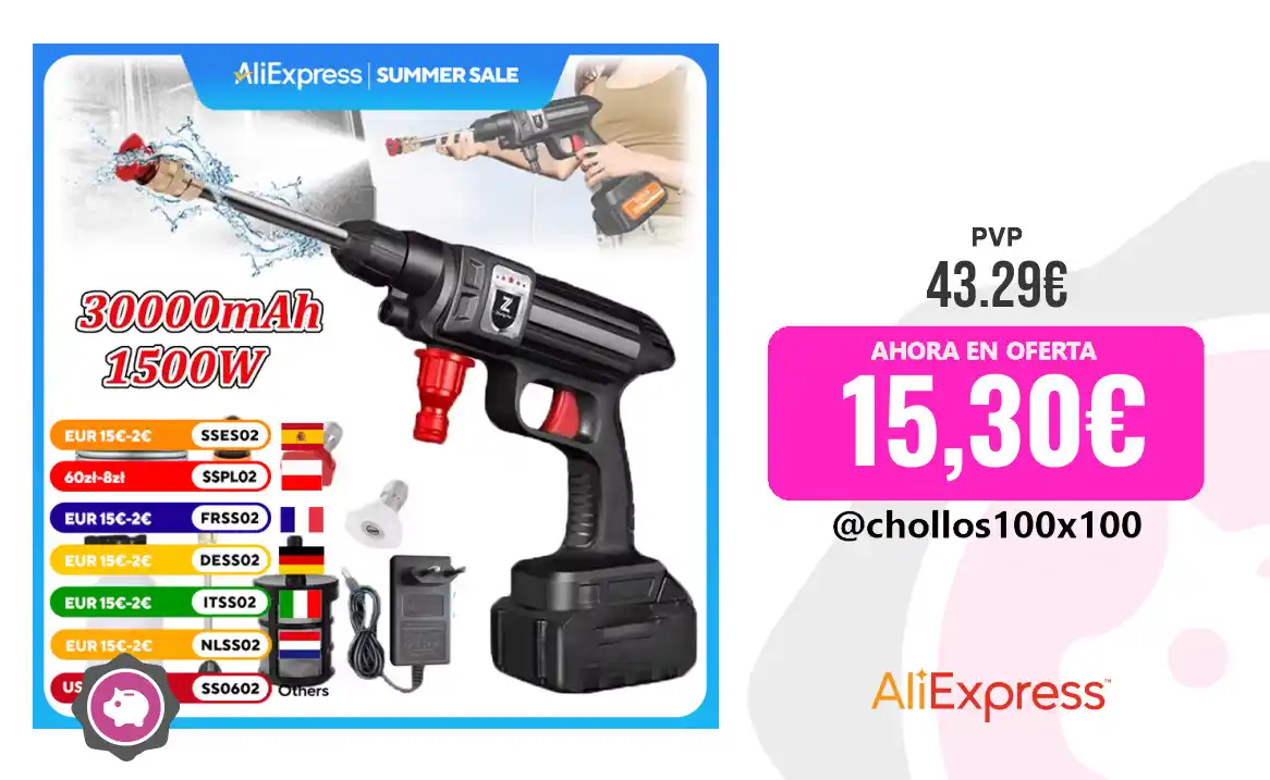 Image from Chollos100x100 🔥: 🔥 CHOLLAZO PISTOLA LAVADORA <a class="text-blue-500 hover:underline c...