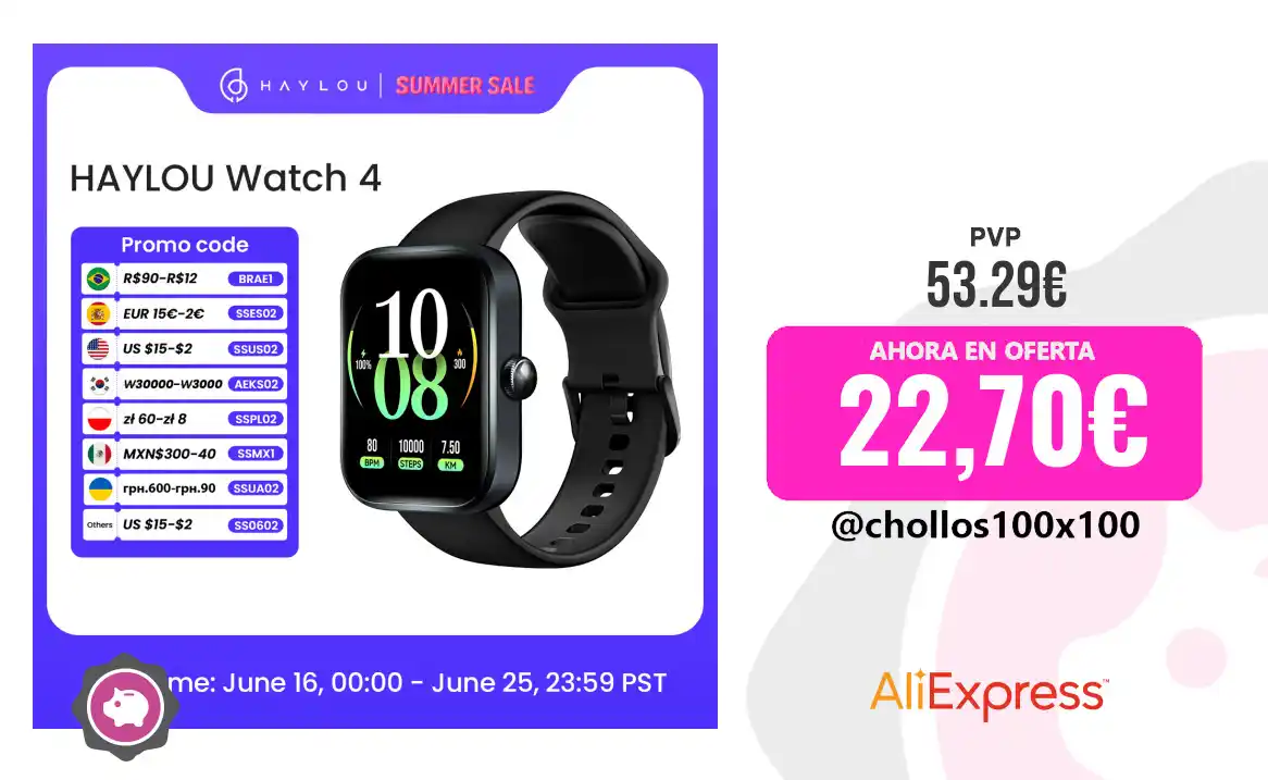 Image from Chollos100x100 🔥: 🔥 CHOLLAZO RELOJ HAYLOU <a class="text-blue-500 hover:underline curso...