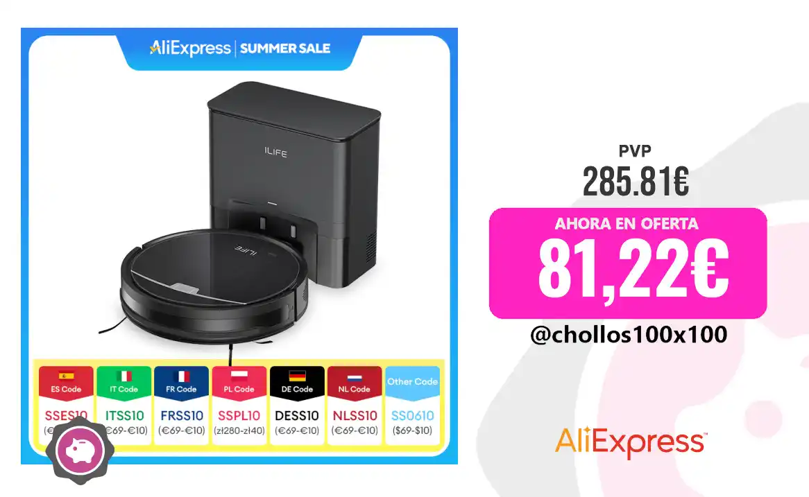 Image from Chollos100x100 🔥: 🔥CHOLLOS100X100 ®, [16/06/2025 17:30] 🔥 CHOLLAZO ROBOT ASPIRADOR <a ...