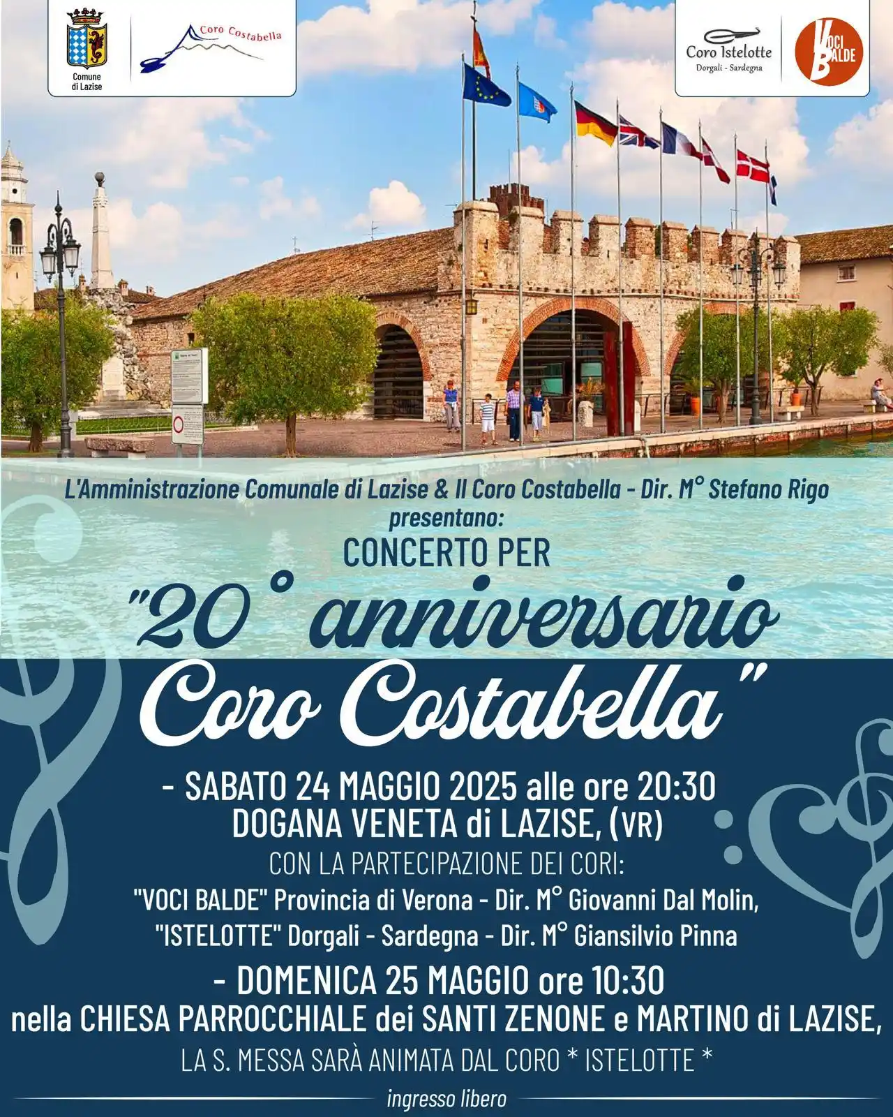 Image from Comune di Lazise: 🎼 Concerto 20° Anniversario – Coro Costabella 🎼 🎶 Sabato 24 maggi...