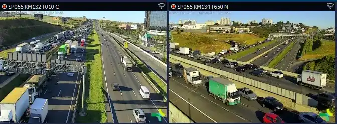 Image from Rota das Bandeiras: Congestionamento na rodovia D. Pedro I (SP-065), em Campinas, devido u...