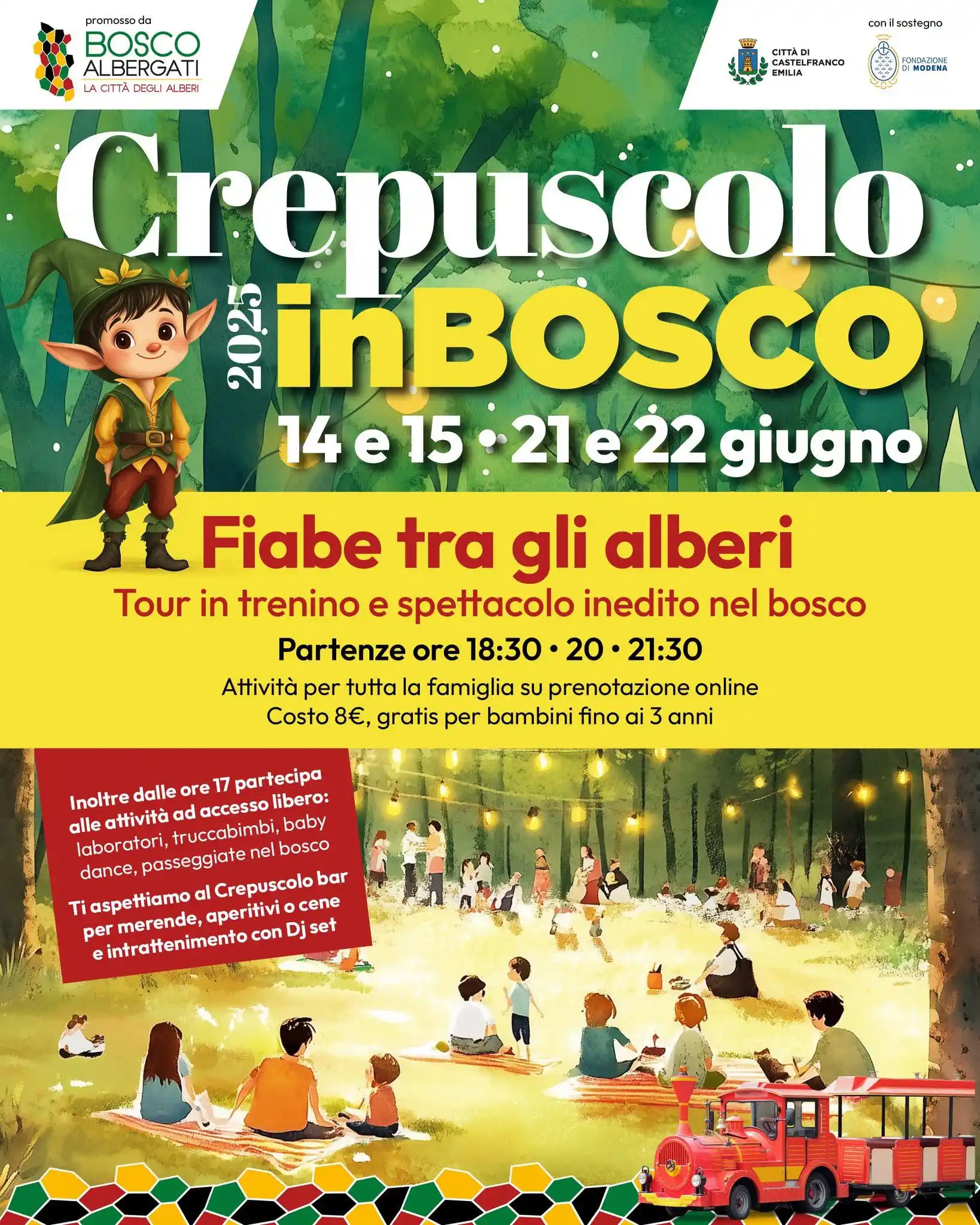 Image from Città di Castelfranco Emilia: 🌳✨ CREPUSCOLO IN BOSCO ✨🌳 📅 14, 15, 21 e 22 giugno  Due weekend spe...
