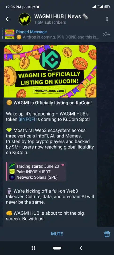 Image from Abdullahi_Kurfi ⛏️📉🔥💰: Cyber Finance (WAGMI Hub) zai shiga kasuwar Kucoin rannan Monday...