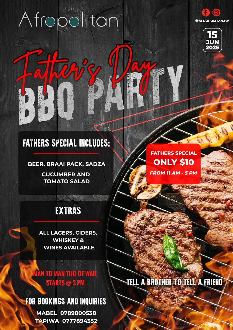 Image from Afropolitan Restaurant Bar & Grill: Dads Eat First This Sunday! 🍗🍺🔥 🎉 Join us for a Father’s Day BBQ...