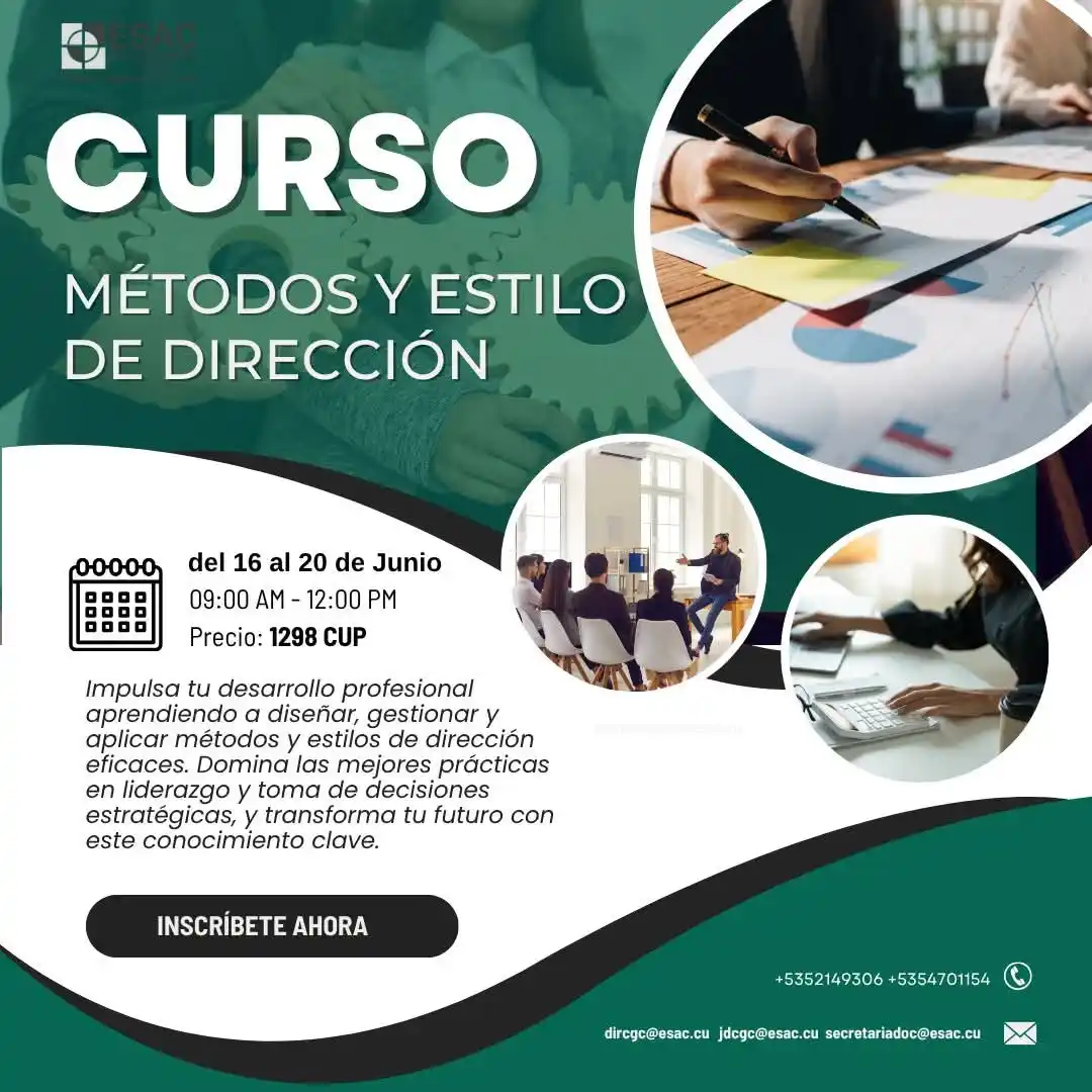 Image from Acciones Formativas ESAC: 📢 ¡Desarrolla tus habilidades en dirección con nuestro curso de Métod...