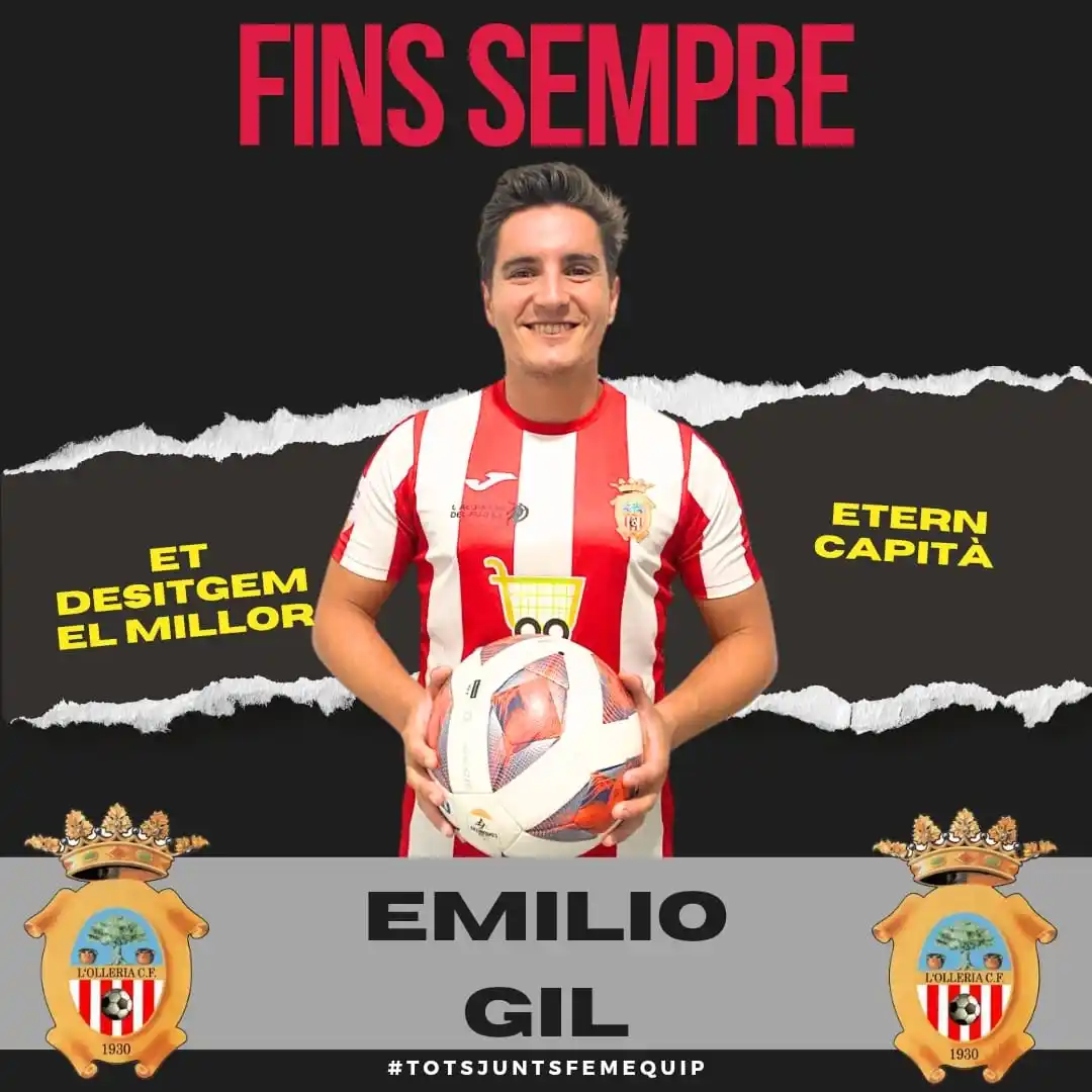 Image from L'OLLERIA C.F.: ⚪🔴EMILIO GIL🔴⚪ Nuestro capitán en tantas temporadas no continuará l...