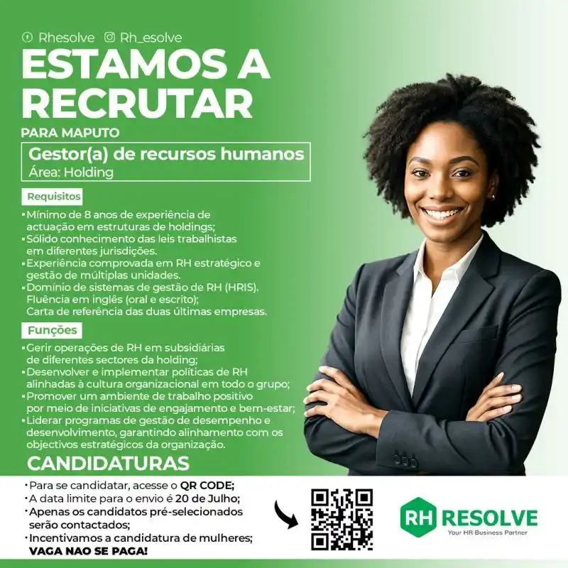 Image from News Online Moz Condutores Lda: Estamos à procura de um(a) Gestor(a) de Recursos Humanos com sólida ex...