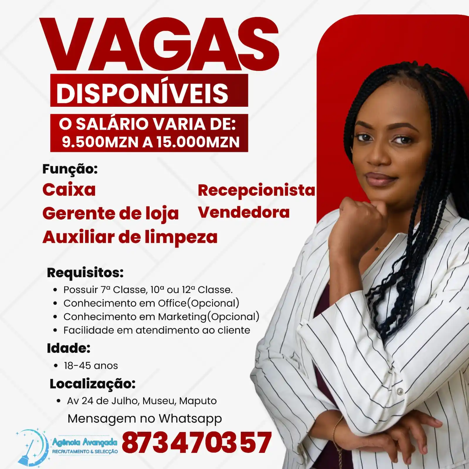 Image from News Online Moz Condutores Lda: Estamos a recrutar em Museu, na Cidade de Maputo. Agência Avançada ✅...