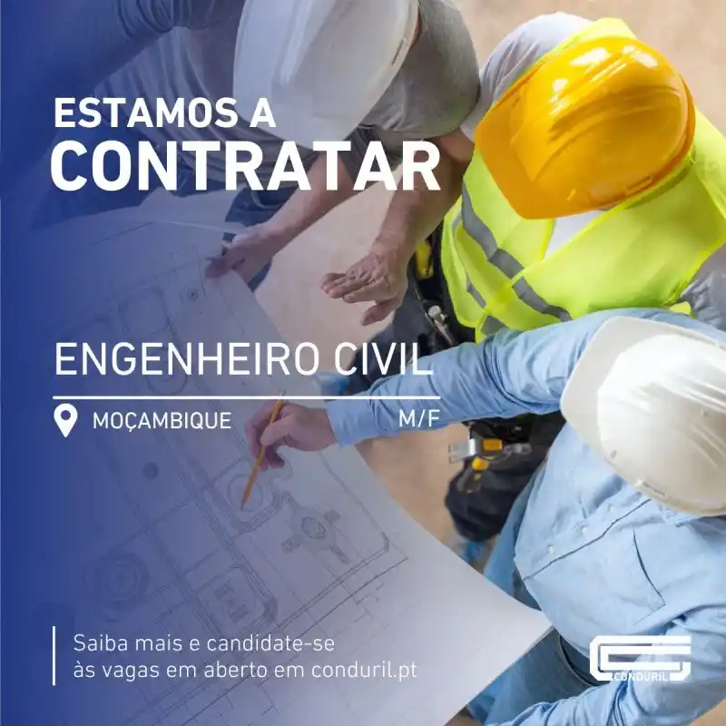 Image from News Online Moz Condutores Lda: Estamos a recrutar! Eng.º Civil (m/f) - Moçambique Funções: - Direç...