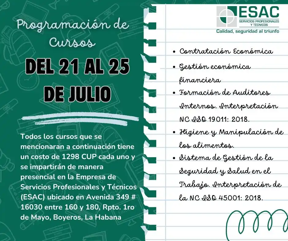 Image from Acciones Formativas ESAC: Este es de Julio, la Empresa de Servicios Profesionales y Tecnicos te...