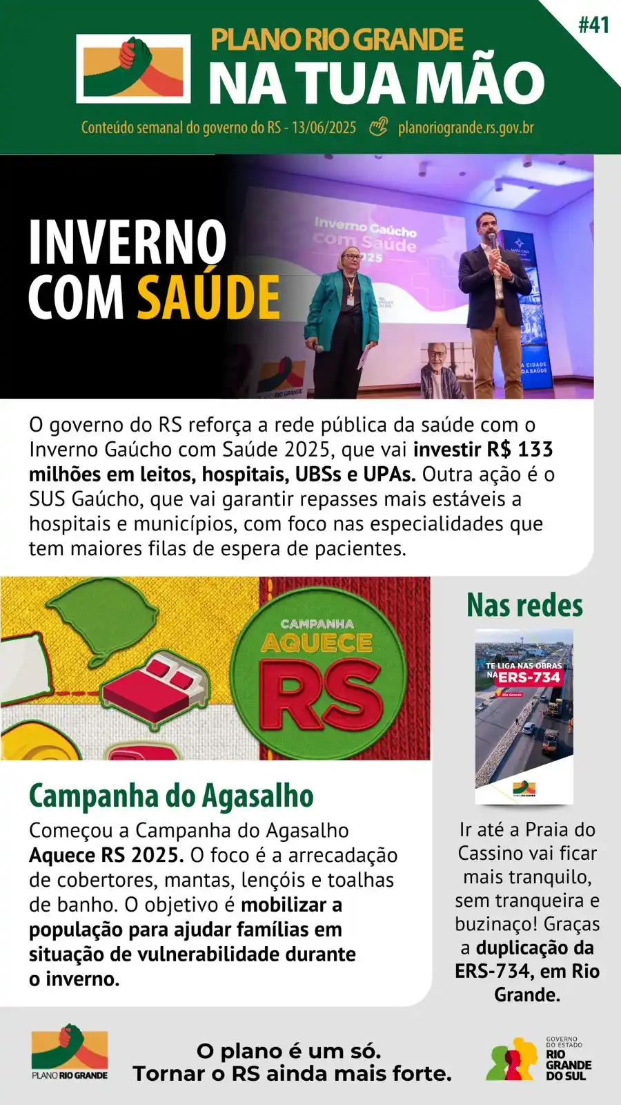 Image from Governo do Rio Grande do Sul: Fala, gauchada! 🧣❄️ Chegou o frio e o governo do RS já está atuando ...
