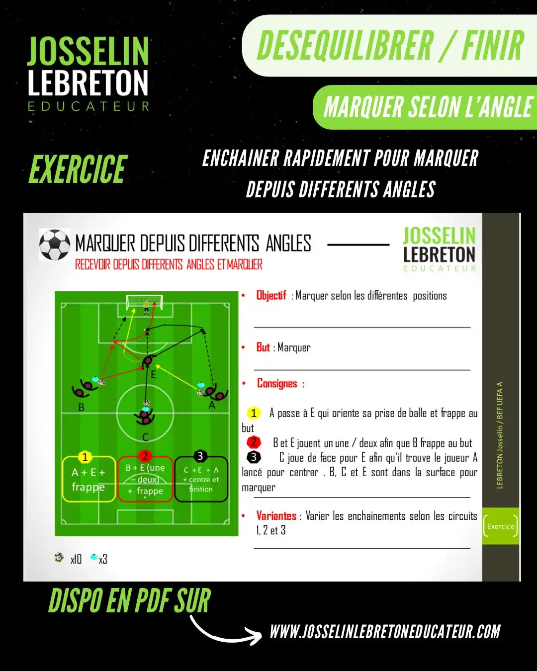 Image from Josselin LEBRETON - Educateur : 👉 Foot à 11 ⚽️ Déséquilibrer / finir ➡️ Être capable de marquer de...