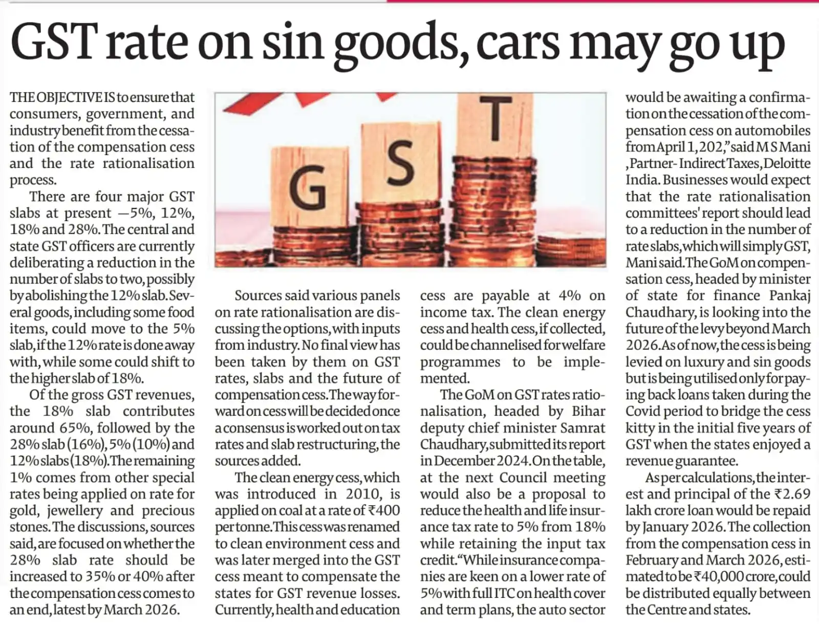 Image from Prateek Garg & Company: GST on Sin Goods, Cars May Rise as Council Mulls Rate Rationalisation ...