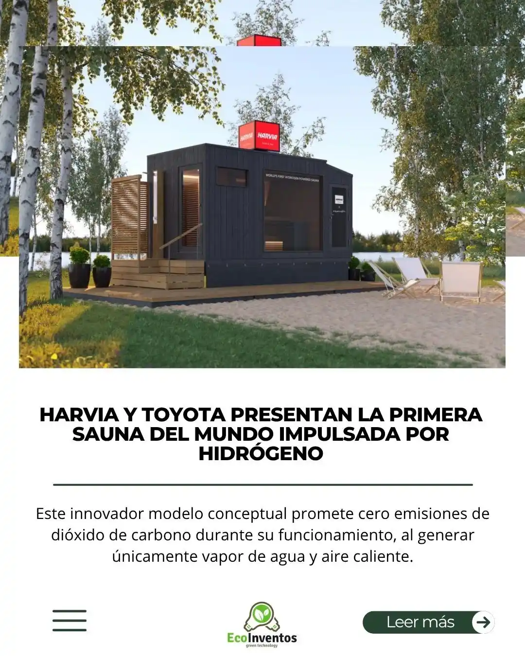Image from EcoInventos: ✅🔥 Harvia y Toyota presentan la primera sauna del mundo impulsada por...